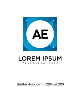 AE initial logo template vector