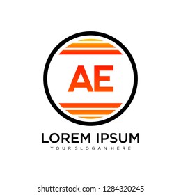 AE initial logo template vector