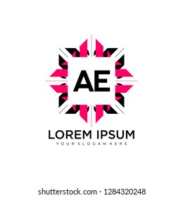 AE initial logo template vector