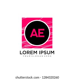 AE initial logo template vector