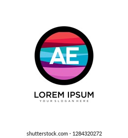 AE initial logo template vector