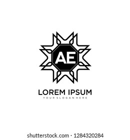AE initial logo template vector