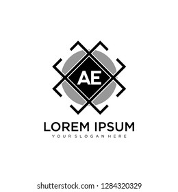 AE initial logo template vector