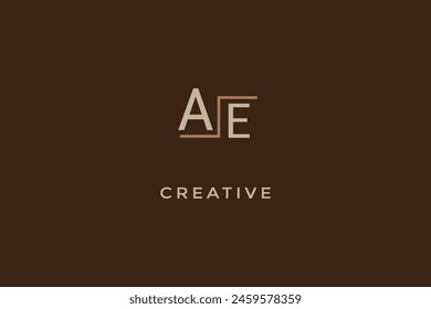 AE initial modern elegant letters logo.