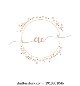 AE Initial monogram handwriting luxury illustration