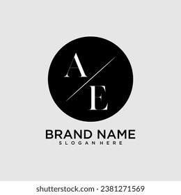 AE initial monogram logo with circle style dsign svg