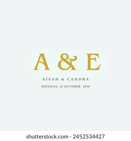 AE initial monogram wedding, Wedding Calligraphy logo design, Print svg