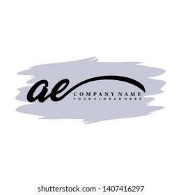 AE initial signature logo. handwriting logo template vector,