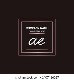AE initial signature logo. handwriting logo template vector,