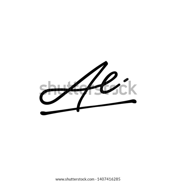 Ae Initial Signature Logo Handwriting Logo Stock Vector (Royalty Free ...