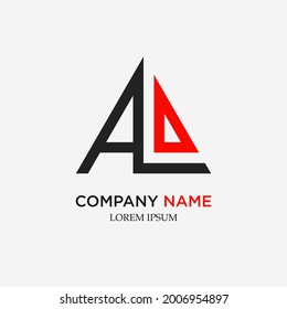 AE initial triangle logo abstract design, flat pyramid style