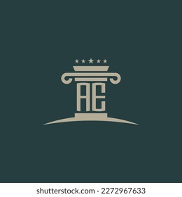 AE initials law of justice logo vector design template