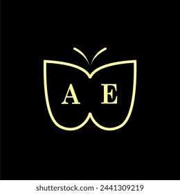 AE Initials Luxury Butterfly logo Vector illustration svg