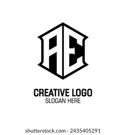AE Initials Monogram Text Elegant Design. Modern Style Creative in Vector svg
