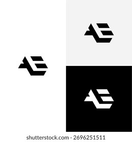 Ilustración de icono de Vector de monograma inicial AE