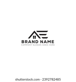 AE Brief kreative Immobilien Vektor Logo Design. AE kreative Initials Buchstaben Logo Konzept.