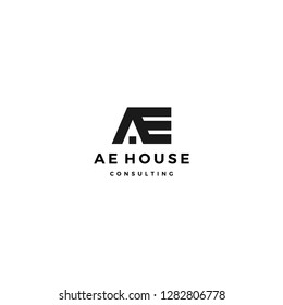 AE letter house  logo vector