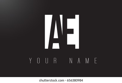 AE Letter Logo With Black and White Letters Negative Space Design.