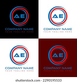 AE Brief Logo kreatives Design. AE einzigartiges Design.
