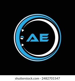 AE letter logo design with a circle shape AE Logo design. AE letter logo creative design. AE unique design.