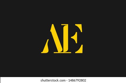 AE Letter Logo Design with Creative Modern Trendy Typography