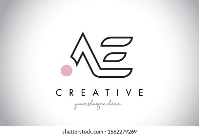AE Letter Logo Design with Creative Modern Trendy Typography and Black Colors.