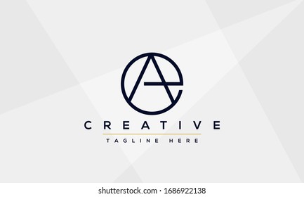 Diseño con logotipo de carta AE. Ilustración vectorial del icono Creative Modern A E Letters.