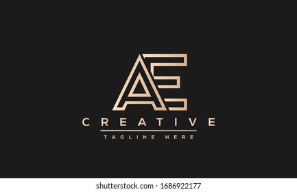 Diseño con logotipo de carta AE. Ilustración vectorial del icono Creative Modern A E Letters.