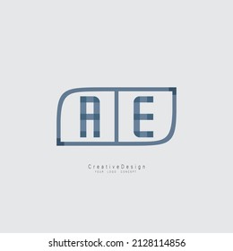 emblema de diseño del logotipo de la carta AE Icono del vector, emblema con fondo blanco