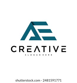 AE letter logo design with modern style. Preamium Vector