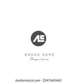 AE Letter Logo Design. Modern minimalistic creative AE letter initial icon vector template. Premium logo with Objects design. Elegant corporate identity.
