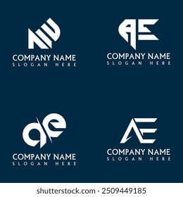 AE letter logo design set