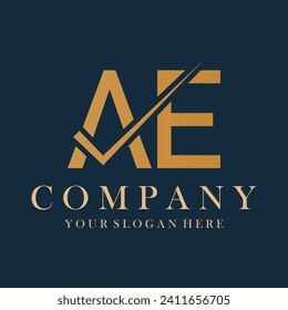 AE Letter Logo Design Template Vector. Creative initials letter AE logo concept.