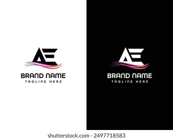 PLANTILLA de diseño de logotipo de letra AE