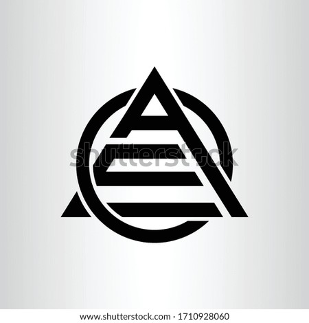 AE letter logo design with tri-angle shape.