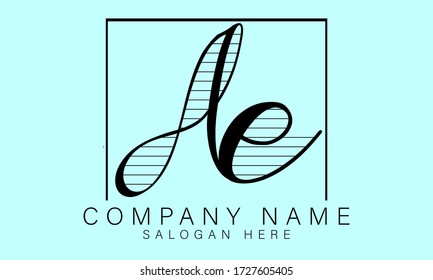 AE letter Logo. logo Design Vector with Black Colors letter initial.