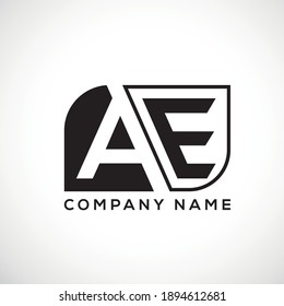 vector de diseño de logotipo de carta AE