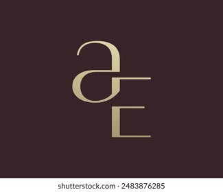 AE letter logo icon design. Classic style luxury initials monogram.