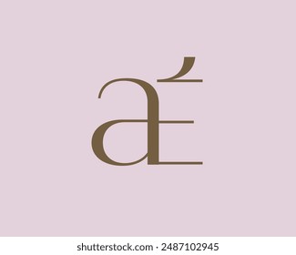 Diseño de icono de logotipo de letra AE. Monograma de las iniciales de lujo del estilo clásico.