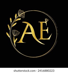 vector de logotipo de carta AE, icono de logotipo mínimo de AE