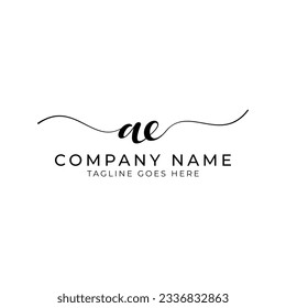 AE o marca de letra ae diseño del logotipo del vector de caligrafía abstracta
