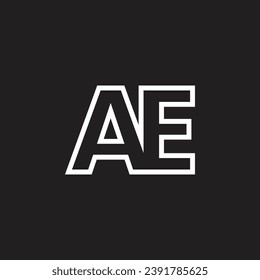 AE letter, monogram, logo vector, template, design, minimal, black white, color,