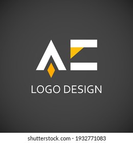 ae letter for simple logo design