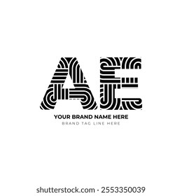 AE letter stylish and modern logo design. Featuring the letter 'AE' with clean, sharp lines and geometric precision.
