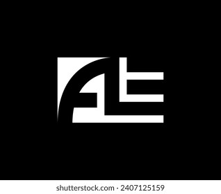 Monograma de letras AE, diseño de logotipo de espacio negativo.