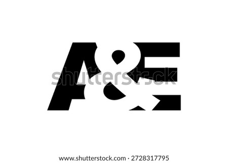 AE logo design in bold style. Black white identity symbol. Modern typography emblem. Corporate branding icon. Minimal business template.