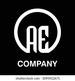 AE Logo Design Initials Letter Typography Monogram