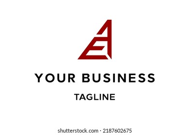 AE logo design, letter, monogram, icon, symbol, initial with sharp geometric angles. Perfect for businesses in architecture, engineering, or tech industries seeking a sleek and dynamic identity.