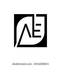 AE Logo Design Template Vector With Square Background.