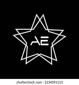 AE logo design,black star icon